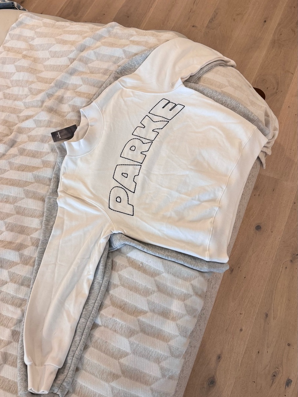 PARKE x Target White Logo Oversized Crewneck Sweatshirt - Picture 9 of 11